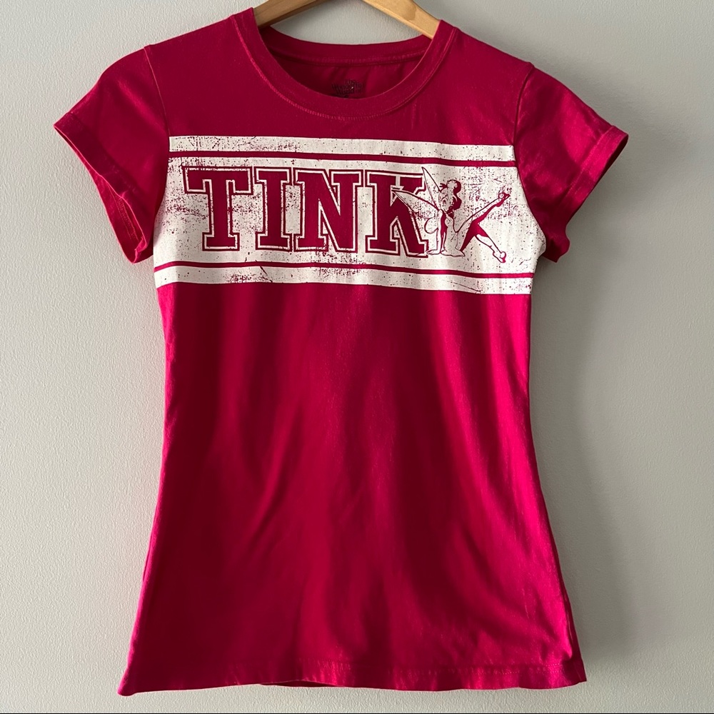 The Wonderful World of Disney Fitted Tink Short Sleeve Shirt Size Juniors Medium